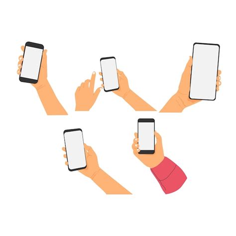 Premium Vector Collection Of Hands Holding Smartphones