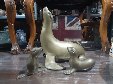 Brass Sea Lion And Seals Furniture And Home Living Home Decor Other