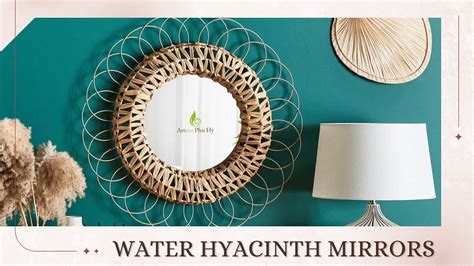 Best Seller Handwoven Rustic Nordic Round Water Hyacinth Framed Mirrors