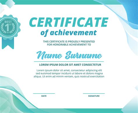 Creative Certificate Of Achievement Template | FreeVectors