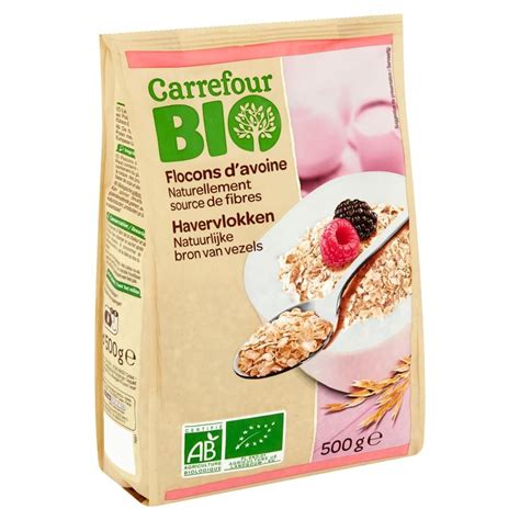 Carrefour Bio Ekologiczne płatki owsiane 500 g Zakupy online z