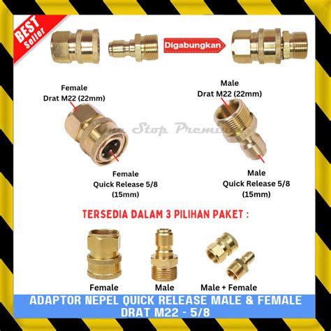 Jual NEPEL NIPLE SAMBUNGAN QUICK RELEASE ADAPTOR ADAPTER KONEKTOR