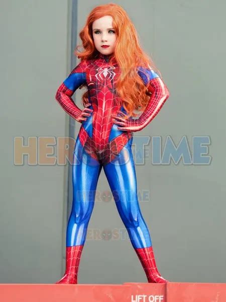 Mary Jane Suit Mj Spider Girl Kids Superhero Costume Spandex Printing