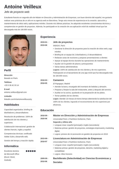 Blog Cv Espagnol Modele Simple Exemple Cv Faire Un Cv Le Cv