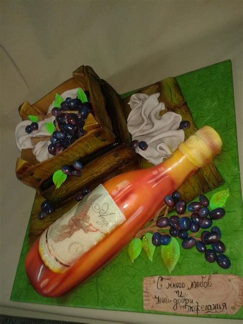 Special Bottle Of Rose Wine Decorated Cake By Martina Cakesdecor