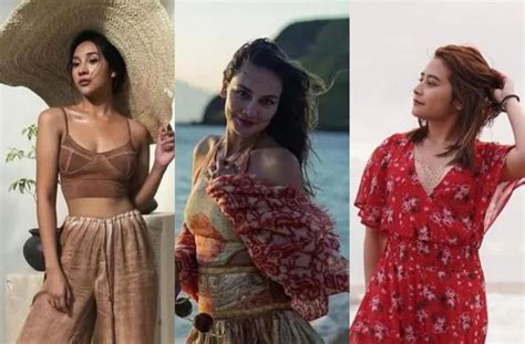 10 OOTD Pantai Ala Artis Tanpa Bikini Dijamin Tetep Kece Saat Liburan