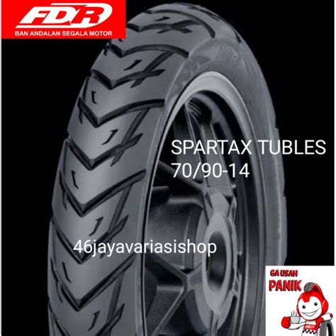 Jual BAN LUAR TUBLES FDR SPARTAX RING 14 UKURAN 70 90 14 TUBELESS FREE