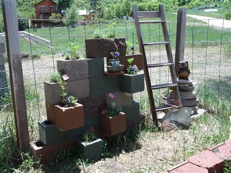 Flower Power Cinder Block Tower Plants Flower Power Cinder Block