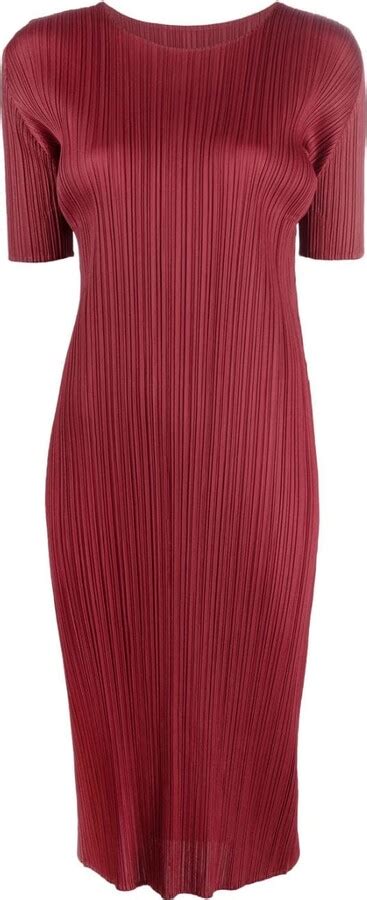 Pleats Please Issey Miyake Monthly Colours May plissé midi dress