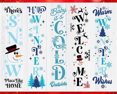 Winter Porch Sign Svg Bundle Winter Porch Sign Svg Winter Etsy