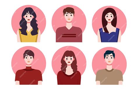 Premium Vector Set Of Social Media Profile Templates With People