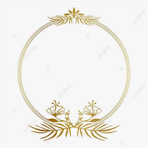 Vintage Floral Ornament Vector Hd PNG Images Golden Circle Frame With