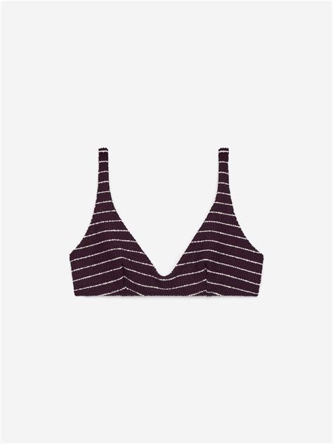 Textured Bikini Top Burgundy White Women Arket Ch