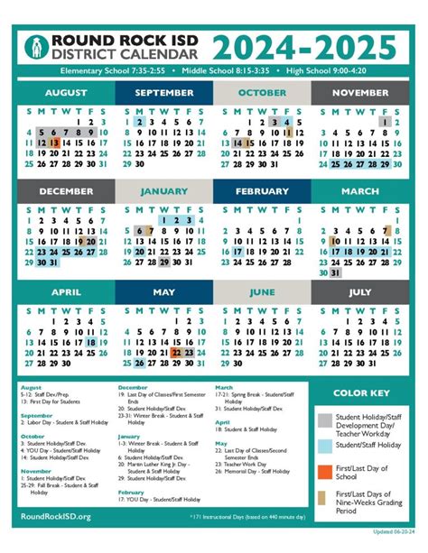 Round Rock ISD Calendar 2024-2025 | Academic Holidays