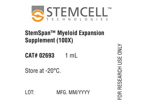 StemSpan Myeloid Expansion Supplement 製品情報 ベリタス