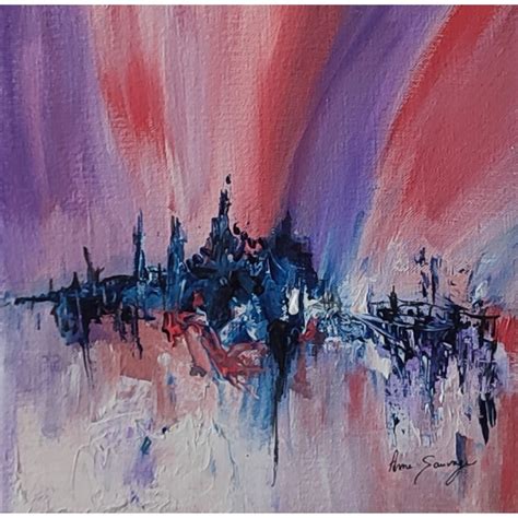 Tableau Abstrait Contemporain Violet Rouge Artiste Peintre Me Sauvage