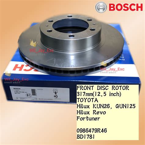 TOYOTA HILUX REVO 2016 2PCS BD 9776 BOSCH FRONT DISC ROTOR 1 PAIR