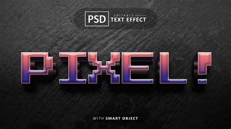 Pixel 3d text effect editable 33861138 PSD