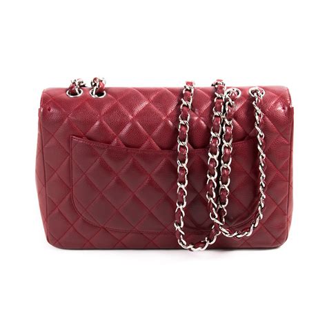 Chanel Burgundy Caviar Quilted Leather Jumbo Classic Single Flap Bag