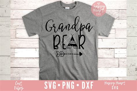 Grandpa Bear Svg Grandpa Svg Dxf Png Instant Download Bear Etsy