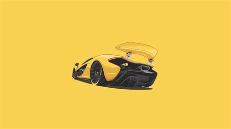 yellow and black coupe illustration #mclaren #p1 #minimalism #art ...