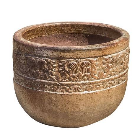 Campania International Inc Quebrada Glazed Terra Cotta Pot Planter