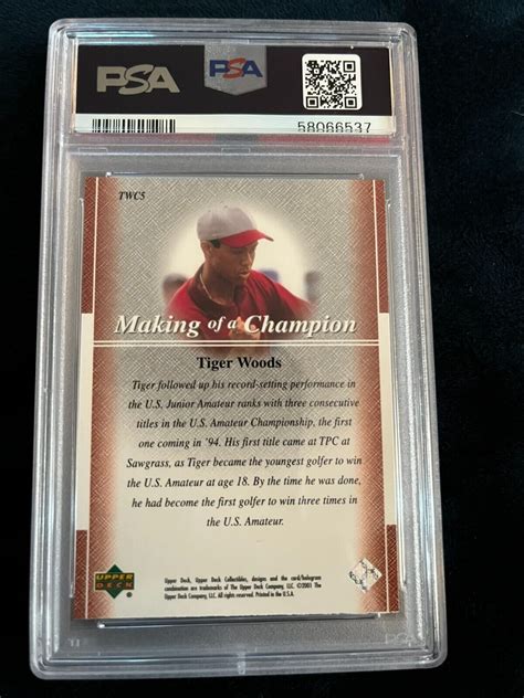 2001 Upper Deck Tiger Woods Career TWC5 Tiger Woods RC For Sale