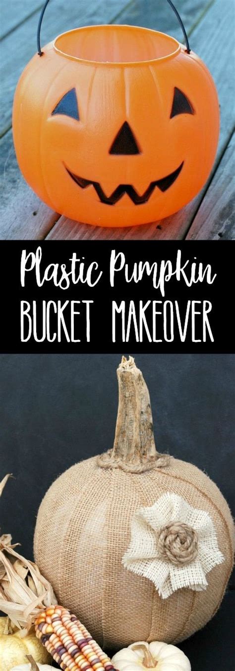 This Plastic Pumpkin Bucket Makeover Is A Great Dollar Store Craft That