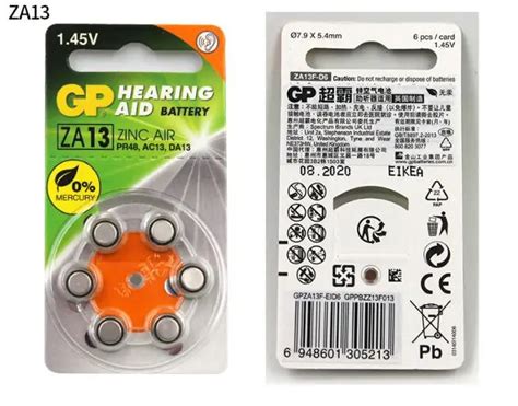 30pcslot High Energy Density Gp Za13 Za 13 Pr48 Ac13 Da13 Hearing Aid