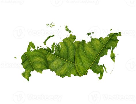 Russia Map Made Of Green Leaves Ecology Concept Png