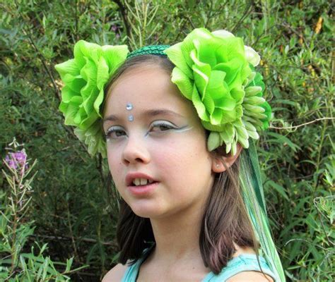 Green Flower Headband Flower Headdress Floral Crown Green Etsy