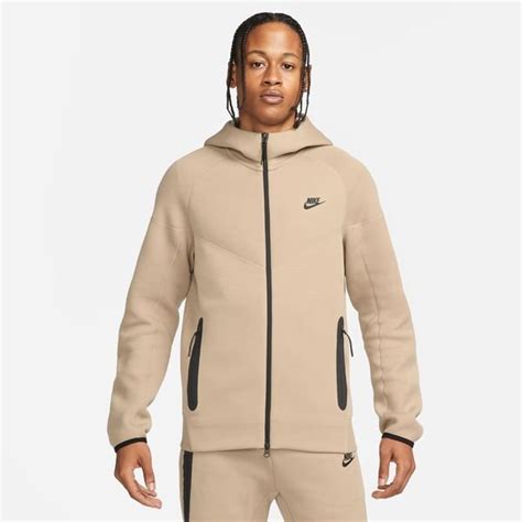 Nike Hoodie Nsw Tech Fleece 24 Fz Beigezwart Unisportstorenl