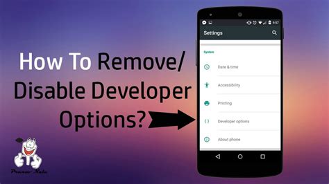 How To Disable Developer Options Youtube