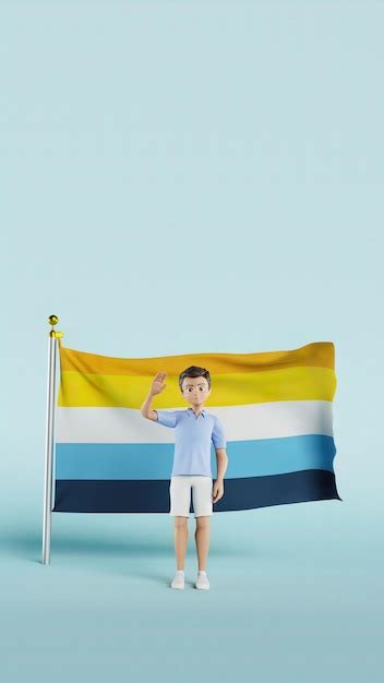 Un video de la bandera del orgullo aroace contra la animación 3d de