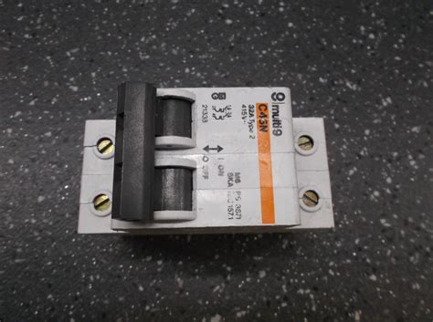 Merlin Gerin 21338 Multi 9 C45N 32A Type 2 Double Pole MCB | eBay UK