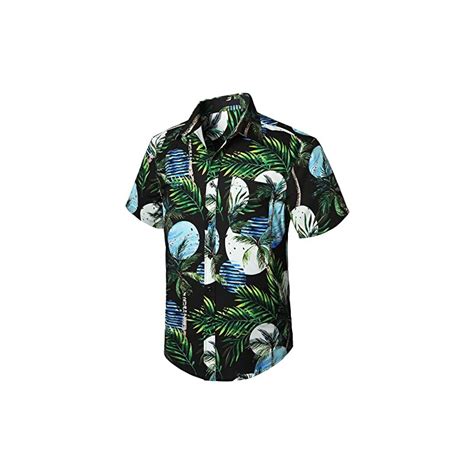 Enlision Camicia Uomo Hawaiana Funky Maniche Corte Floreale Estate