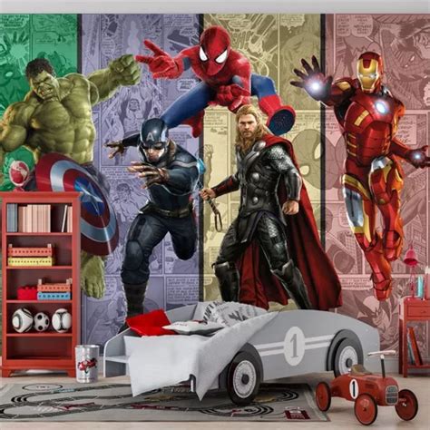 Papel Parede Quarto Infantil Vingadores Herois Marvel M