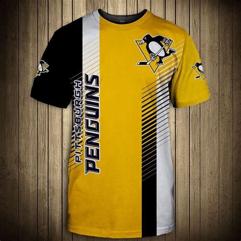 15% OFF Pittsburgh Penguins T shirts Stripped Short Sleeve For Men – 4 ...