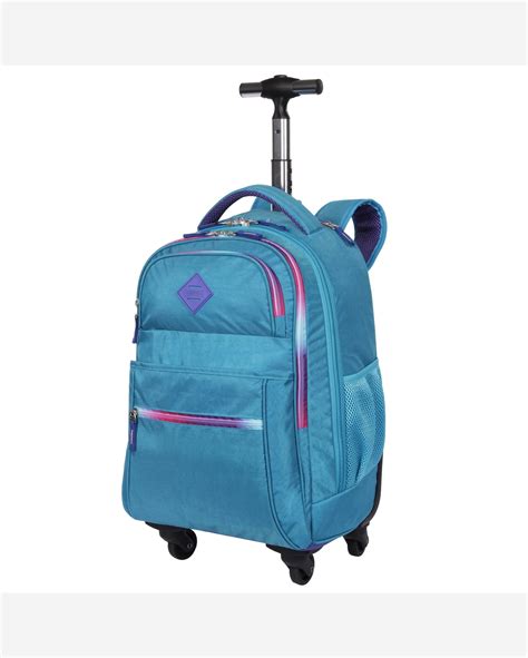 Riachuelo Mochila Carrinho 4 Rodas Sestini Rolling Degradê Azul Caribe