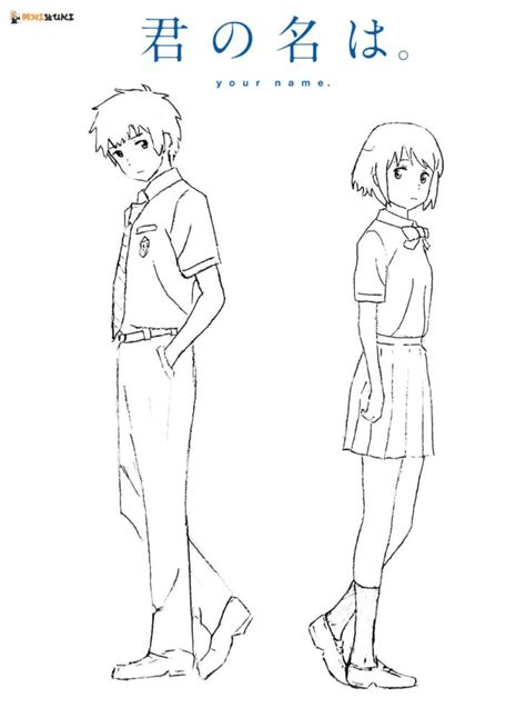 Dibujo De Taki Tachibana Y Mitsuha Miyamizu Del Anime Your Name Para