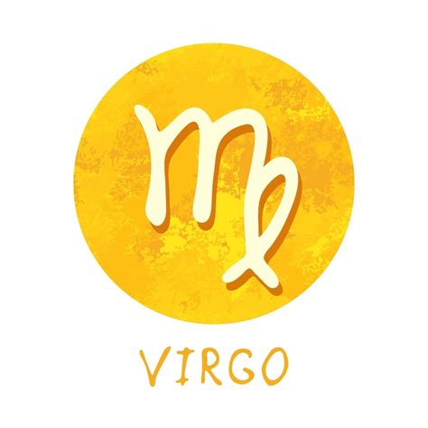 Premium Vector Hand Drawn Virgo Zodiac Sign In Golden Round Frame