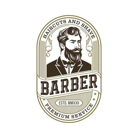 Beard Logo Vector Illustration Barbershop Logo Template Haircut Men