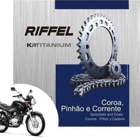 Kit Relação Factor 125 YBR 125 Transmissão Tração Riffel Kit Relação