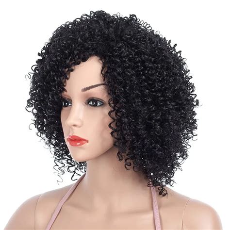 Short Hair Wigs 14inch Afro Kinky Curly Wig Synthetic Wigs For Women