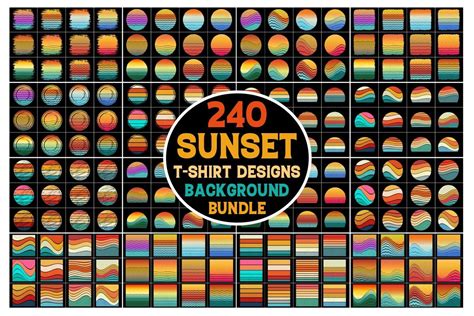 Retro Vintage Sunset Grunge Background Bundle Bundle Creative Fabrica