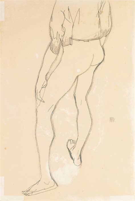 Standing Male Nude By Egon Schiele Buy Fine Art Print