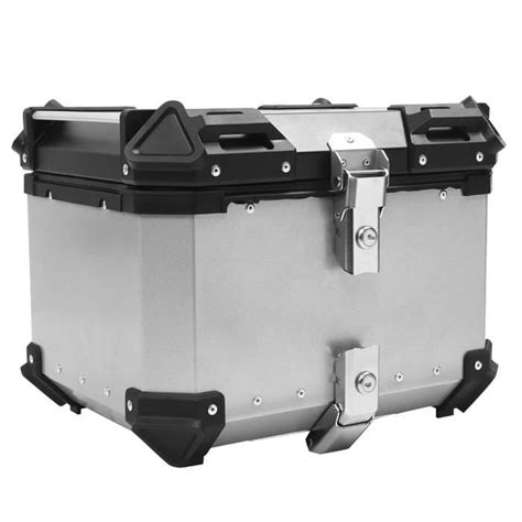 Dilwe bagage arrière Valise universelle en aluminium pour moto 45L pour