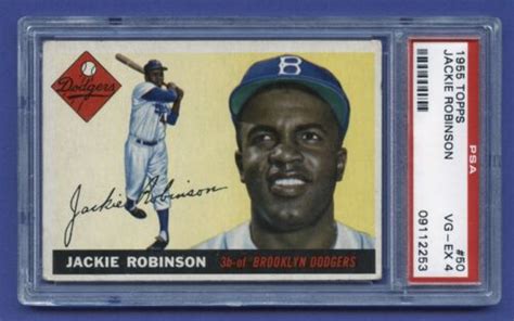 1955 JACKIE ROBINSON PSA 4 VG EX TOPPS HOF BROOKLYN DODGERS LEGEND 50