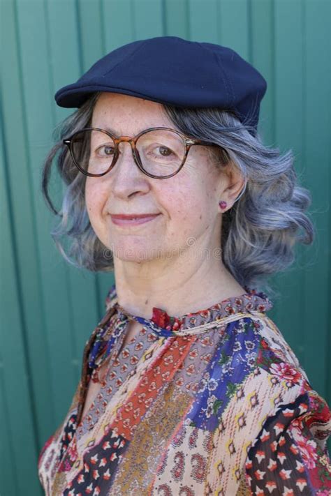 Gorgeous Senior African American Woman Wearing Glasses With Copy Space