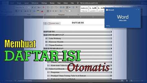 Membuat Daftar Isi Otomatis L Microsoft Word YouTube